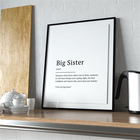 Big Sister Definition Printable Poster Illustration Etsy