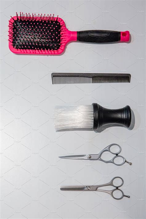 Hairdressing Equipment Over White High Quality Beauty And Fashion Stock
