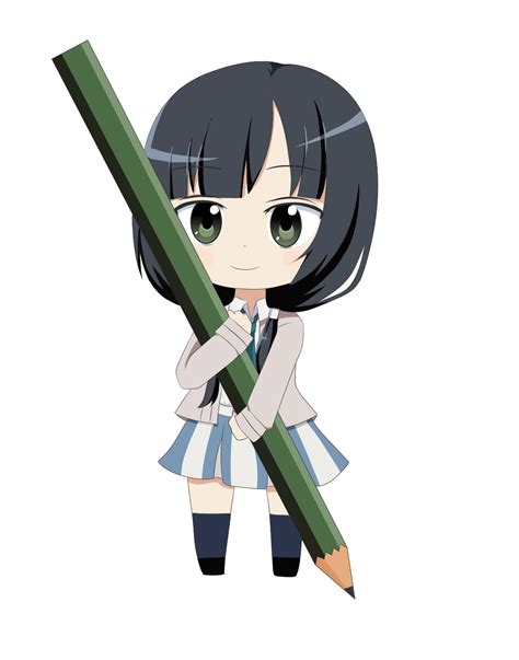 Chibi Ema Holding A Pencil Shirobako Awwnime