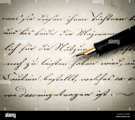 Antigua Carta Con Texto Manuscrito De Caligrafía Y Tinta De Bolígrafo