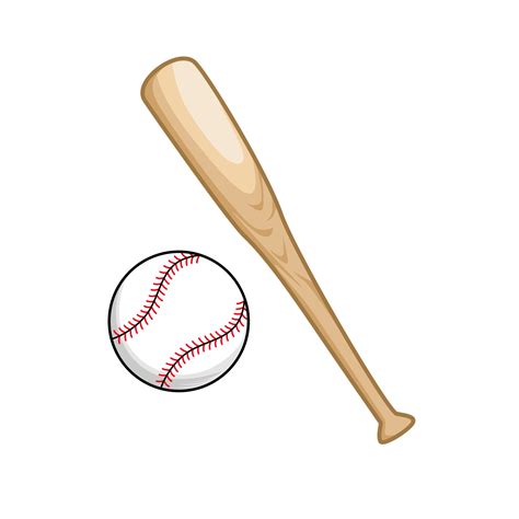 Baseball Bat Vector Illustration Bat And Ball Symbol Baseball