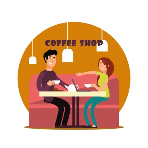 Couple Sharing Coffee Illustrations Royalty Free Vector Graphics And Clip Art Istock