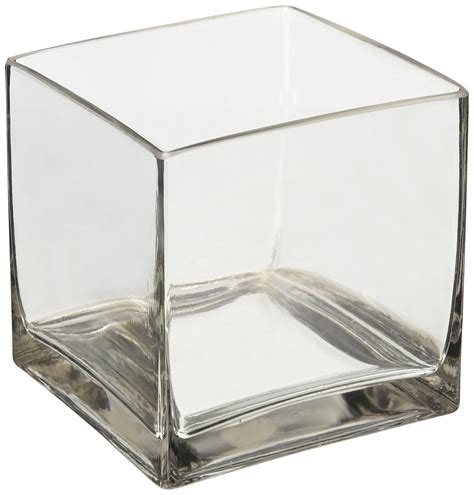 6 Square Glass Vase 6 Inch Clear Cube Centerpiece 6x6x6 Candleholder Uk Kitchen