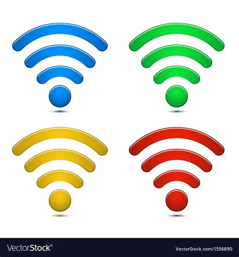 Wireless Network Symbols Set Royalty Free Vector Image