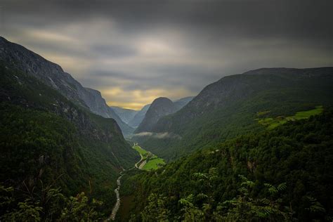 Landscape Photography Nature Gorge Canyon River Waterfall Dark Clouds