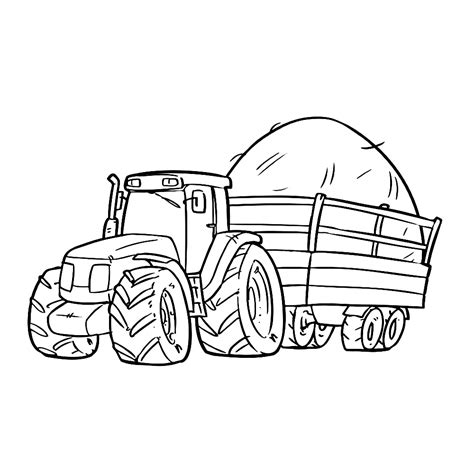 Overzicht kleurplaten tractor en trekkers: Trekker Kleurplaat New Holland Skizze Des Traktors Vektor Abbildung Illustration Von ...