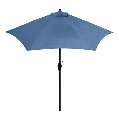 Hampton Bay 9 Ft Aluminum Patio Umbrella In Sunbrella Canvas Sapphire