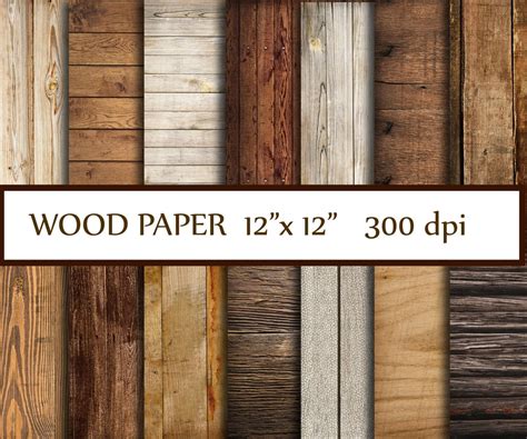 Wooden Scrapbook Paper Digital Wood Texture Wood Digital Paper