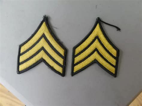 Military Patch Us Army Cloth Rank Set Of 2 Sergeant E 5 For Class A