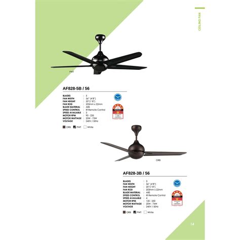 The little piece of home. ALPHA AF828-3B Ceiling Fan (56") | Shopee Malaysia