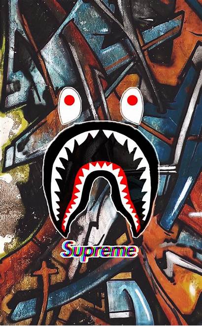 Bape Supreme Wallpapers Hypebeast Graffiti Shark Iphone