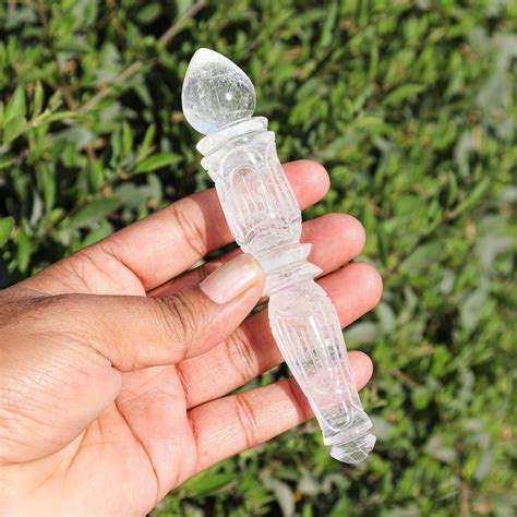 natural clear crystal wands for reiki massage crystal wands etsy