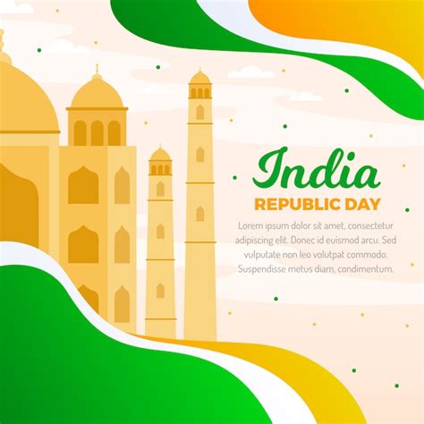 Free Vector Indian Republic Day In Flat Design