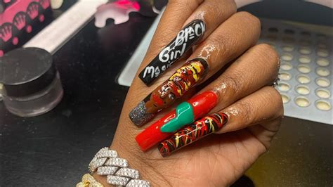 Black History Inspired Nails 3d Africablack Girl Magic Youtube