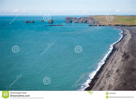 View To Dyrholaey From Reynisfjara Mountain Iceland Stock Image