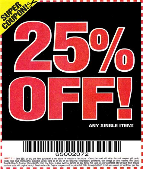 20% off any single item. 25% off Harbor Freight Coupon! - MBWorld.org Forums