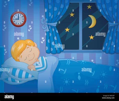 Boy Lying In Bed Stock Vector Images Alamy