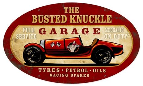 Vintage Old Race Car Metal Sign 24 X 14 Inches