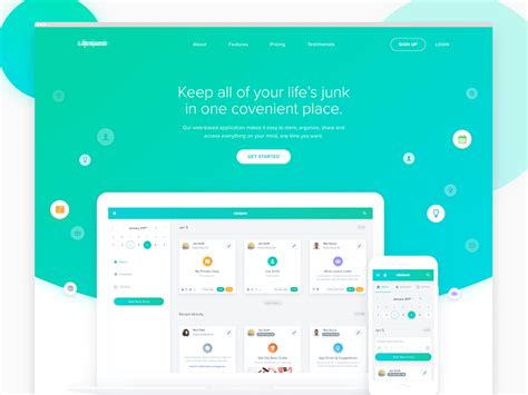 The last app landing page example from envato elements, flare, is a bold and modern landing page template with the ability to collect leads as well as allow people to click through and make a purchase. App Landing Page Design by Aldo De La Paz on Dribbble
