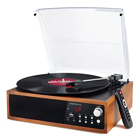 DIGITNOW Vinyl Record Player With Bluetooth 3 Speed Turntables For