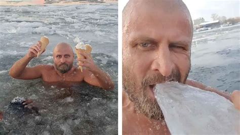 Man Swims In Freezing Russian Lakes Youtube