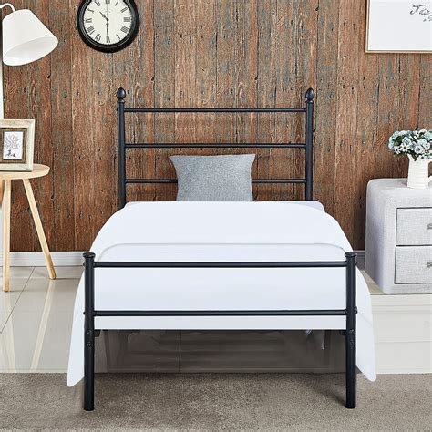Twin Size Metal Platform Bed Frame With Headboardeasy Assembly With