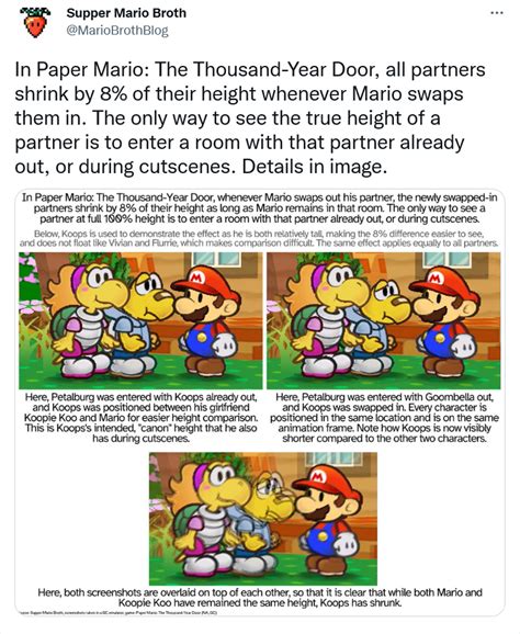Your Partners Are Shorter When You Switch Them In Paper Mario Know