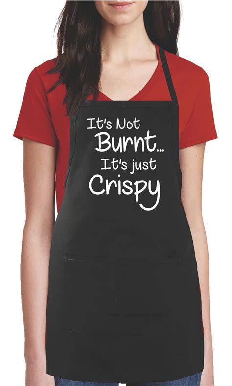 Funny Chef Aprons For Men Women Its Not Burnt Its Just Crispy Kitchen Apron Aprons For Men