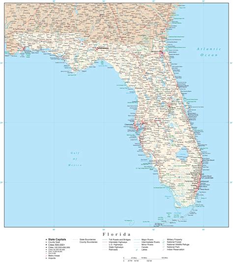 Florida State Map With Cities And Counties