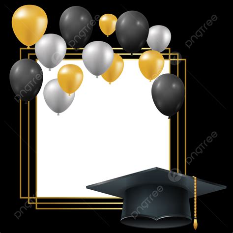 Graduation Photo Frame Border Congratulation Twibbon With Balloons And