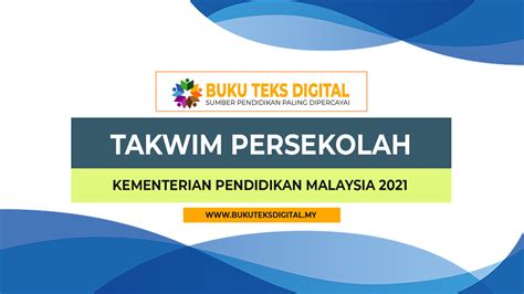 Kementerian pendidikan malaysia (kpm) melalui portal rasminya telah mengeluarkan takwim / kalender persekolahan 2018 sebagai rujukan dan panduan pihak yang terlibat terutama guru dan juga murid. Takwim Persekolahan 2021 - KPM