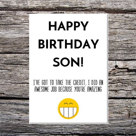 Son Birthday Card Funny Son Birthday Card Funny Happy