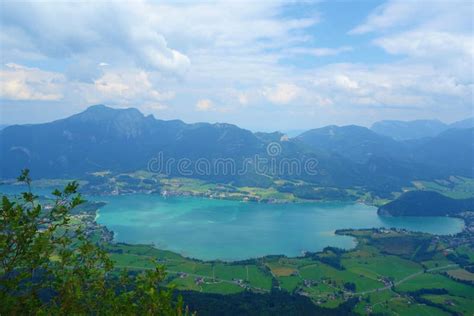 Lake Called Wolfgangsee In Austria With Mountains In The Background And