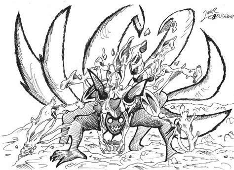 Naruto Nine Tails Mode Coloring Pages Coloring Pages