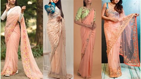 Top 8 Contrast Blouse With Peach Color Saree Fashion Plug Youtube