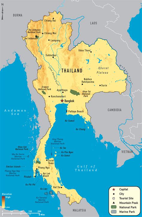 Thailand Map World Thailand Use Travelhappys Thailand Map To