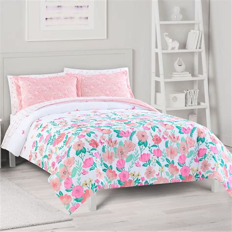 The Big One Kids Rosie Butterfly Floral Reversible Comforter Set With