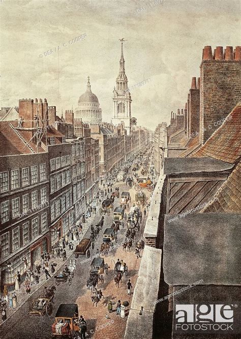 The United Kingdom 19th Century View Of Cheapside A Street In London