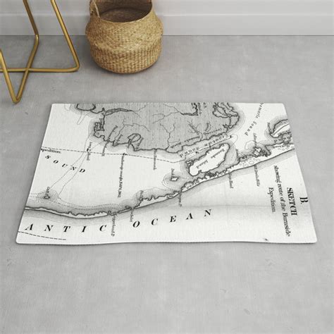 Vintage Map Of The Outer Banks 1862 Bw Rug By Bravuramedia Society6