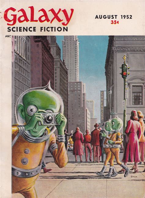 Galaxy Science Fiction August 1952 Cover Art By Emsh Retro Futurism