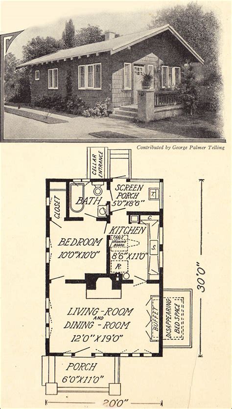 1914 Tiny Cottage Bungalow 600 Sq Ft George Palmer Telling Old