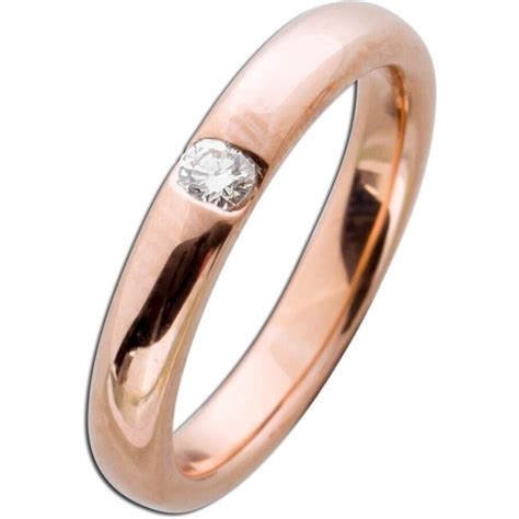 Brillantring Rosegold 585 Diamant Ring 0,15ct W/SI Brillant Gold 