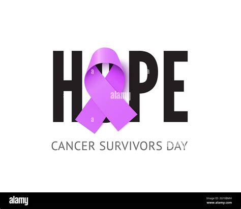 Cancer Survivors Awareness Day Banner With Inscription Hope And