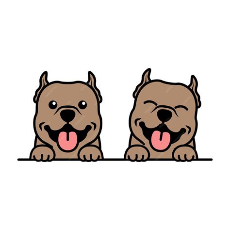 Premium Vector Cute Pitbull Puppy Cartoon Vector Illustration