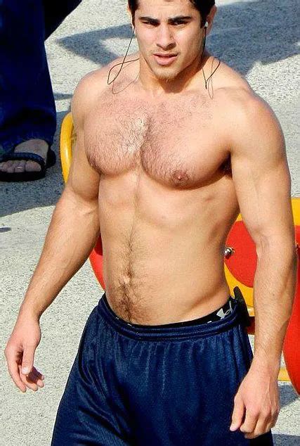 Shirtless Male Athletic Beefcake Muscular Hunk Hairy Chest Beard Photo X C Picclick Uk