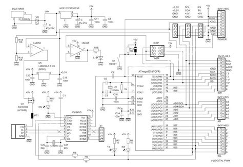 Arduino Uno Schematic Schematic For The Arduino De Facto Standard My