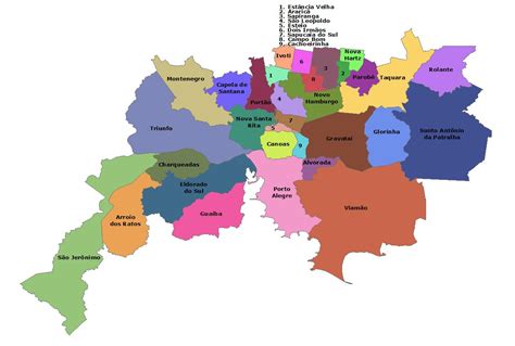 Mapa Da Região Metropolitana De Porto Alegre