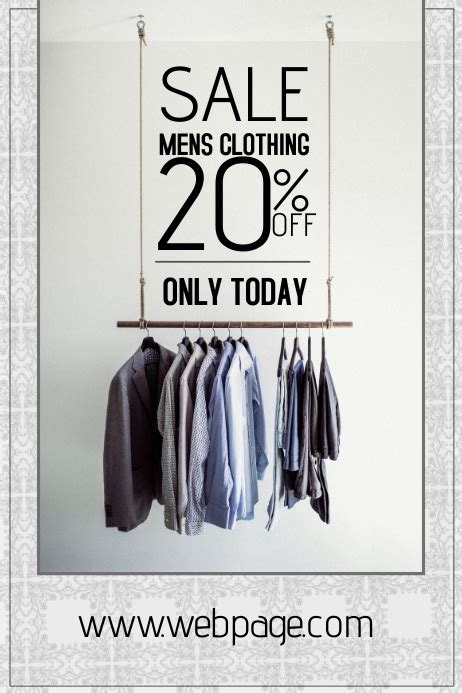 Mens Clothing Sale Portrait Poster Template Postermywall