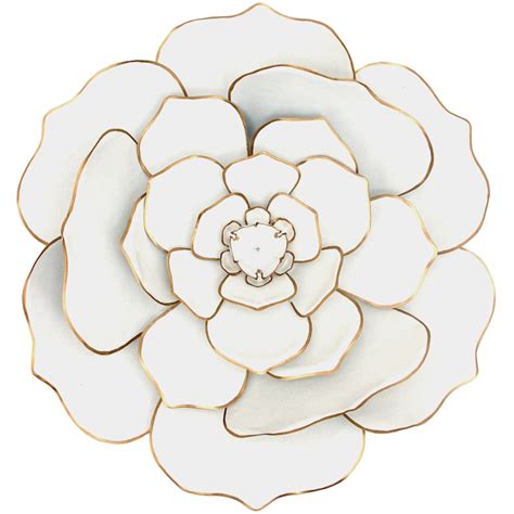 20in Whitegold Metal Flower Wall Decor At Home