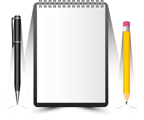 Notepad Notebook Vector Painted Notepad And Pencil Png Download